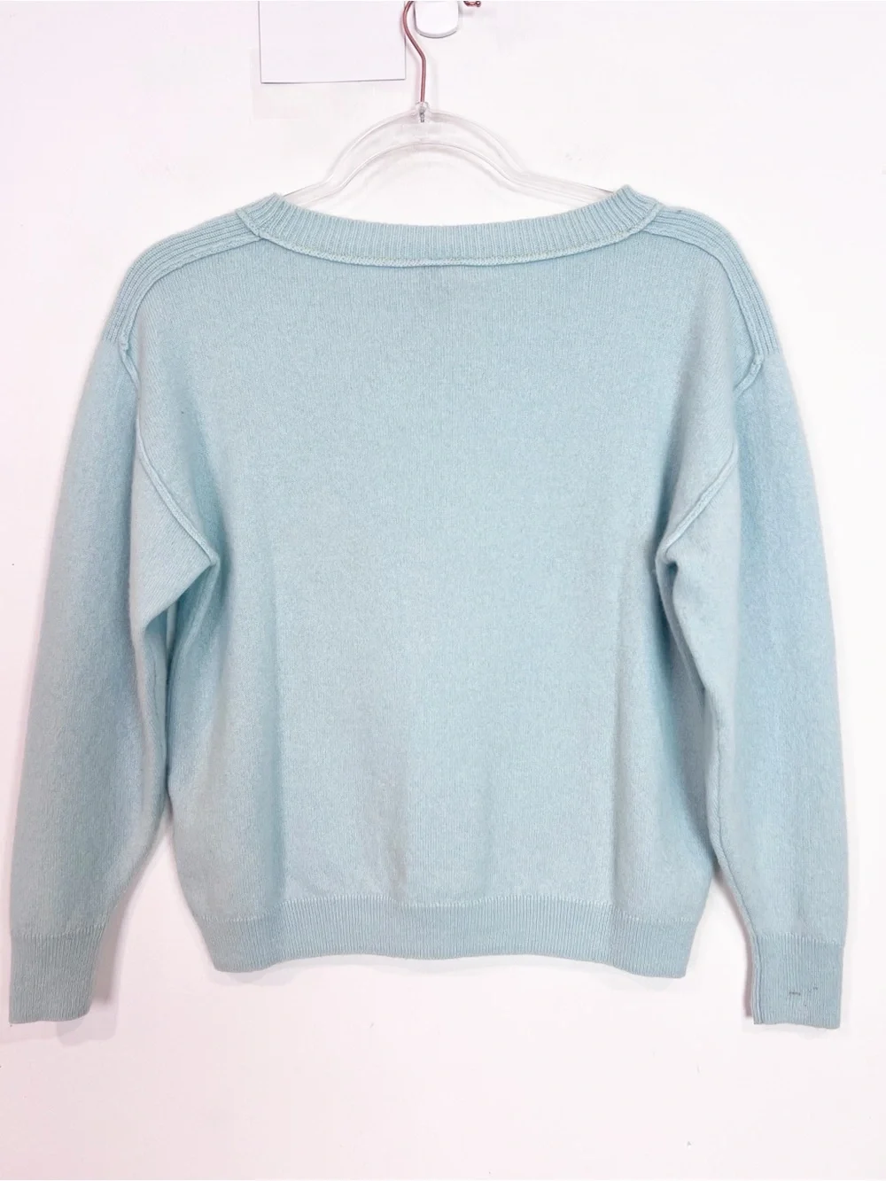 PILCRO ANTHROPOLOGIE AQUA BLUE CASHMERE PULLOVER SWEATER SZ XS